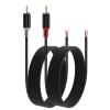 caojunzhen RCA to Speaker Wire Adapter, 2 Bare Wire Speaker Cables to RCA Plug Adapter for Audio Video AV Receiver TV Subwoofer - 20AWG, 9.8ft view 1