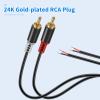 caojunzhen RCA to Speaker Wire Adapter, 2 Bare Wire Speaker Cables to RCA Plug Adapter for Audio Video AV Receiver TV Subwoofer - 20AWG, 9.8ft view 3