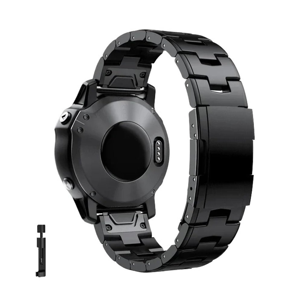 26mm 22mm Quickfit Titanium Strap For Garmin Fenix 8 6/6X/6XPro/7/7X/5/5X/5XPlus/3 Metal Release Watch Band For Forerunner 945 935 Accessories(Black,26mm(7x/6x/5x))