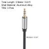 MECCANIXITY 2 Pcs 3.5mm Aux Cable, 9.8 ft 3 Pole Nylon Braided Male to Male Audio Cable Cord, Hi-Fi Stereo Sound Audio Cable for Earphones, Smart Phones, Speakers,Silver view 2