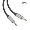 MECCANIXITY 2 Pcs 3.5mm Aux Cable, 9.8 ft 3 Pole Nylon Braided Male to Male Audio Cable Cord, Hi-Fi Stereo Sound Audio Cable for Earphones, Smart Phones, Speakers,Silver view 3