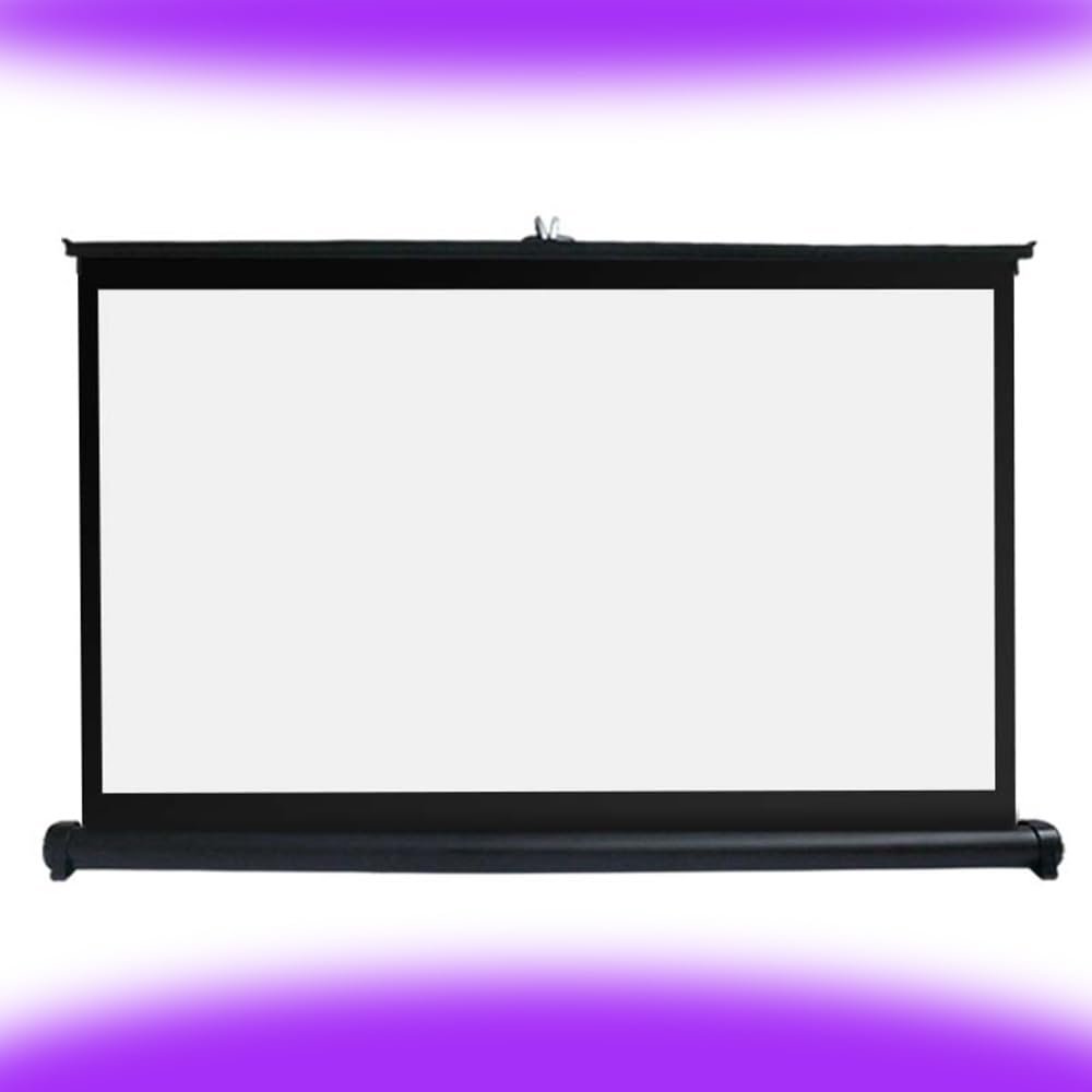 BEWEGNLNHK Retractable Projection Screen 20in 30in 40in 50in Manual Pull Up Projector Screen, Floor Standing Movie Screen for Home Cinema Office Outdoor Travel(20Inch (16:9))