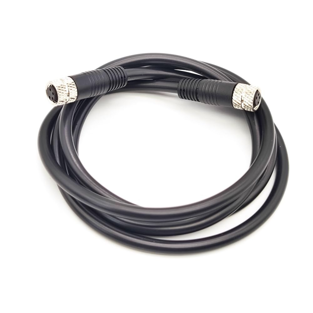 1.64ft M8 4 Pins Double Female Connector Cable, A Code Straight Profibus Cable Female to Female Electrical PVC Sensors Cable Industrial Molded Cable for Fieldbus Module AWG24 30V 4A (0.5 Meter)