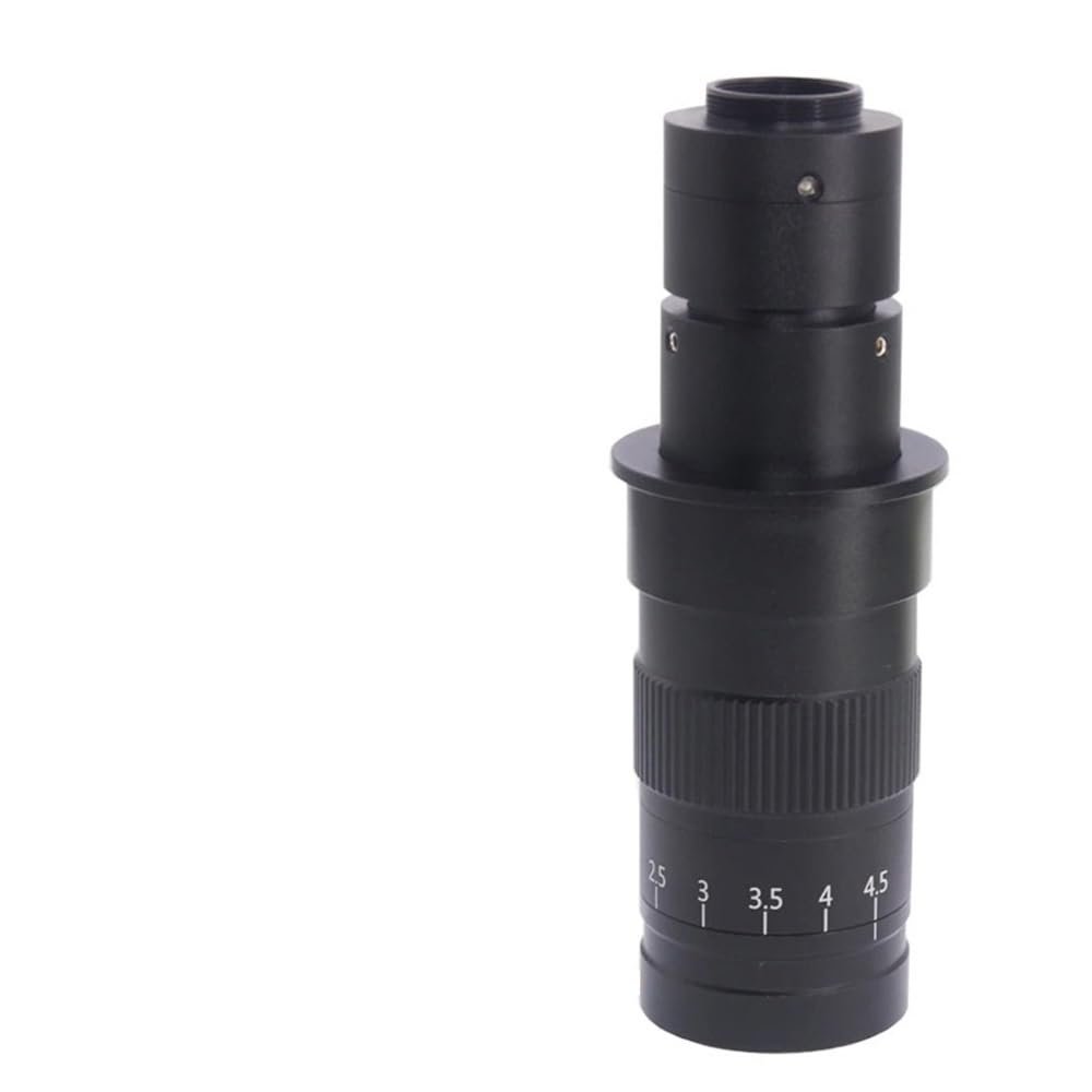 Microscope Observation 90X-135X-180X-360X 50mm Parfocal Zoom Indusry C-Mount Glass Lens for Industry Soldering Microscope Camera(180X Standard Lens)
