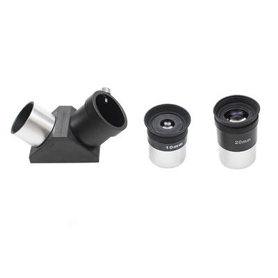 10mm 20mm Eyepiece 1.25" 90 Degree Erecting Prism Diagonal Adapter Set for Telescope
