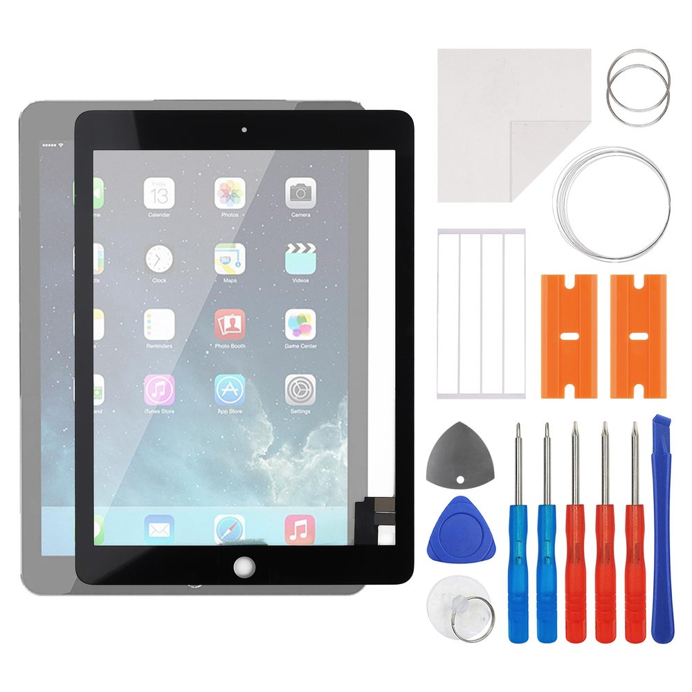 SWARK New Touch Screen Digitizer Replacement for iPad Air 2 2014 9.7" A1566 A1567 with OCA Adhesive Repair Tools Kit-No LCD Screen