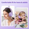Botesty Sound Headphones Wired with Microphone, Over Ear Foldable 3.5mm Plug in Headphones with 4.9ft Tangle-Free Nylon Cord for Tablet, Laptop, MP3/4, School, Airplane Travel (Purple) view 2