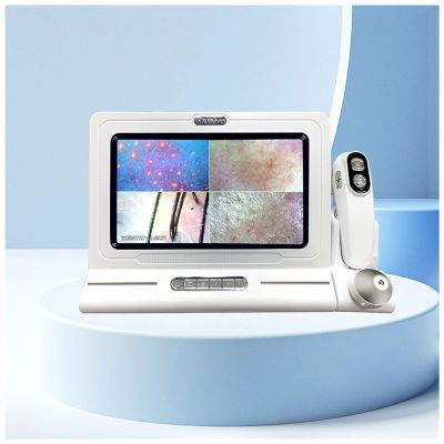 11-inch Hair Follicle Detector, Follicles Oil Moisture Tester Skin Pore Pigment Amplification Analyzer Skin Pigment Tester, 4 Spectrum Detection, 50X-200X