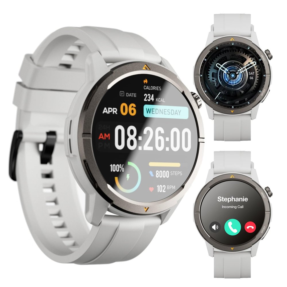 AGM Legion Rugged Smartwatch for Men Women: Bluetooth Calling, AMOLED Display, Heart Rate SpO2 Sleep Tracking, 5 ATM Rated, 100+ Sports Modes, DIY Dial, 30D Standby for Xmas Gifts/Stocking Stuffers