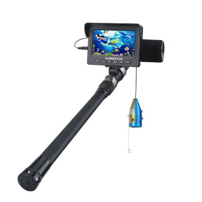 Video Fish Finder 4.3 Inch LCD Monitor 1000TVL Underwater Fishing Camera Kit 12PCS LED IR Lights for Winter Ice Lake Sea Fishing for Fish Discovery (Black F008G)