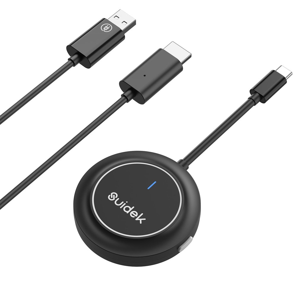 SUIDEK Wireless HDMI Display Dongle Adapter, USB-C to HDMI Transmitter and Receiver 4K Decode 1080P@60Hz Output,98FT/30M Stream Video from Laptop/PC/Smartphone to TV/Projector/Monitor