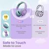 Kids Headphones with Cord for School - Over-Ear 85/94dB Volume Limiter, 3.5mm Jack Foldable Stereo Sound Headset for Toddlers Girls Boy Travel Learning Entertainment Tablet Kindle iPad PC Purple Green view 3