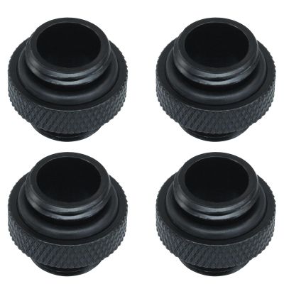 LVADUHF 4 pack G1/4" 5mm Male to Male Extender Fitting, Extension Fitting water Cooling Connector for Computer Water Cooling System, Black