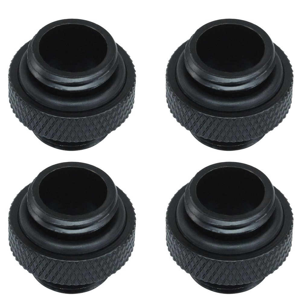 LVADUHF 4 pack G1/4" 5mm Male to Male Extender Fitting, Extension Fitting water Cooling Connector for Computer Water Cooling System, Black