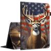 Case for 6.8" Kindle Paperwhite (11th Gen-2021) and Kindle Paperwhite Signature Edition, Light Shell Cover with Auto Wake/Sleep for Kindle Paperwhite 2021 E-Reader American Flag Deer view 1