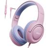 acer Kids Headphones Wired for School - Over-Ear 85/94dB Volume Limiter 3.5mm Jack Foldable Stereo Sound Headset for Toddlers Girls Boys Travel Learning Entertainment Tablet Kindle iPad PC,Pink Purple view 1