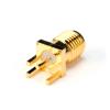 100PCS 1.6mm Compatible With SMA Female Jack Solder Nut Edge PCB Clip Straight Mount Gold Plated RF Connector Receptacle Solder Adaptor view 1