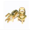 100PCS 1.6mm Compatible With SMA Female Jack Solder Nut Edge PCB Clip Straight Mount Gold Plated RF Connector Receptacle Solder Adaptor view 2