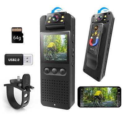 Bextgoo Body Camera, Mini Action Camcorder, Hands Free Sports Camera with Magnetic Back Clip, Color Night Vision, Photoshoot, 64GB TF Card, POV Body Cam for Traveling, Cycling, Vlogging