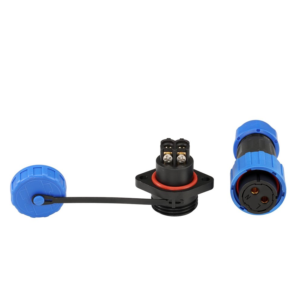 ZBLZGP TY16 Flange 2 Pin No Soldering Screw Connection IP68 Reverse Mount 16A Male Female Power Plug Circular Waterproof Connector