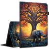 Case for 6.8" Kindle Paperwhite (11th Gen-2021) and Kindle Paperwhite Signature Edition, Light Shell Cover with Auto Wake/Sleep for Kindle Paperwhite 2021 E-Reader Cartoon Elephant Tree of Life view 1