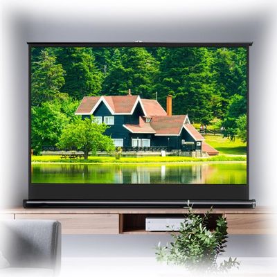 BEWEGNLNHK 20 30 40 50Inch Mobile Projector Screen Manual Pull Up Projection Screen Portable HD 4K Movie Screen, Outdoor Movie Projection Screen Pull-Out Style(30inch 16:9)