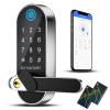EUUKAITARY Keyless Entry Door Lock, Fingerprint Door Lock with Handle, Smart Locks for Front Door and Bedroom, WiFi Electronic Locks, App Remote Control, Digital Keypad with Knob, Auto-Lock view 1