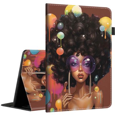 Case for 6" Kindle Paperwhite 5th/6th/7th/10th Gen e-Reader (2012-2018 Release) - PU Leather Sleeve Cover with Auto Sleep/Wake for Kindle Paperwhite 4/3/2/1 6" Africa American Black Pretty Girl