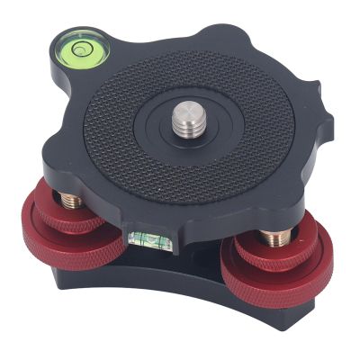 Camera Leveler Base, Tripod Head Leveling Base, Triple Wheel Base with Bubble Level, 3 Dial Adjustment, 33.1lbs Load Capacity, Lightweight Aluminum Alloy Construction