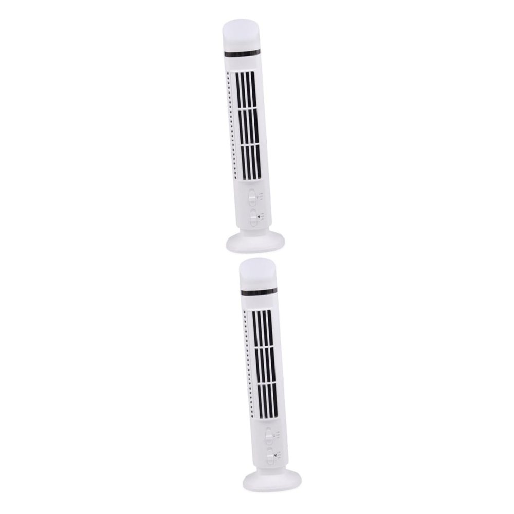 ARTIBETTER 2pcs Mini Usb Cooling Fan with Light Multi-function Bladeless Desk Fan for Home Office Accessory for Families Quiet White Design
