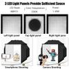 JIANGSHUAIM Portable Photo Studio Light Box, Professional Light Box and Soft Box, 480pcs LEDs Lights with 4 Colors Backdrops CRI> 95 16x16 Inch view 3