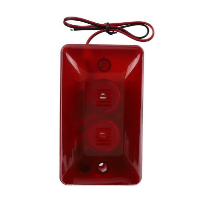12V 15W Wired Strobe Siren, Alarm System, Sound Alarm Strobe Flashing Red Light 120dB for Home Security