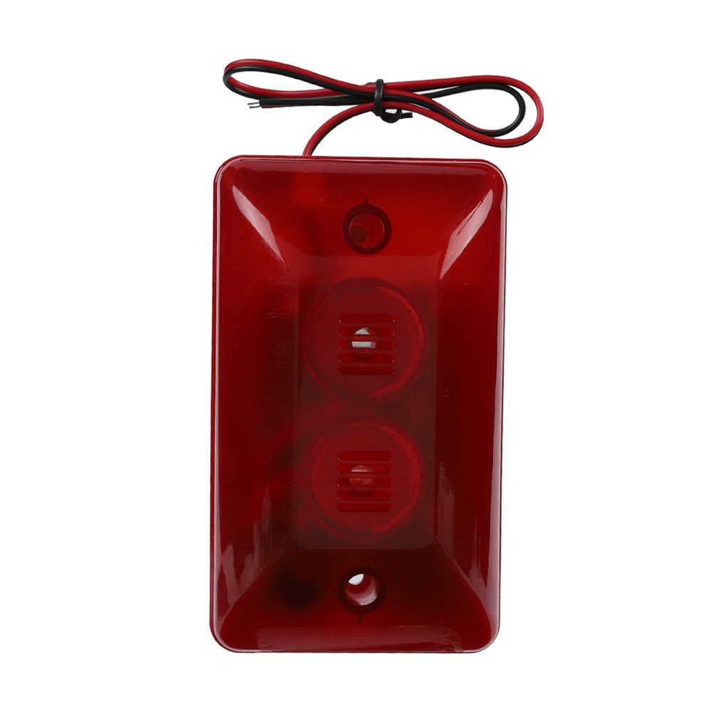 12V 15W Wired Strobe Siren, Alarm System, Sound Alarm Strobe Flashing Red Light 120dB for Home Security