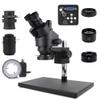Microscope Observation for Phone PCB Soldering Repair Lab Industrial 7X 45X Simul Focal Trinocular Stereo Microscope 4K 2K 48MP 1080P VGA HDMI USB Camera(13MP VGA) view 1