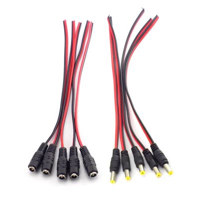 10pcs DC Female Male Power Supply Cord Cable 12V 24V Wire Connecters Jack Adapter Compatible With CCTV Camera L Strip Lights Plug(10PCS Male)