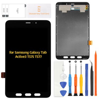 A-MIND Original OEM for Samsung Galaxy Tab Active 3 T575 T577 (Not fit for SM-T570) LCD Display Screen Replacement 8.0" 2020 Screen Digitizer Assembly Repair Kit with Tools(Black)