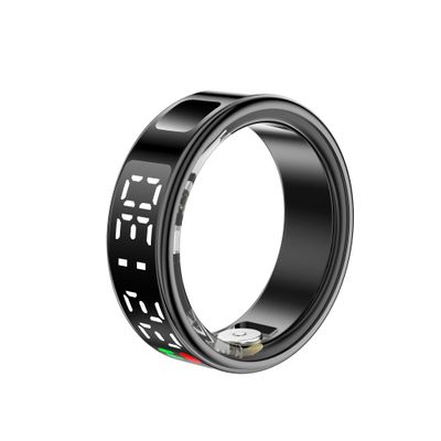 UEGFSIJRF Activity Monitoring Ring, Fitness Tracker Sleep Tracker Steps Counter with Display Lightweight Smart Wear Support iOS Android(Black,#11)