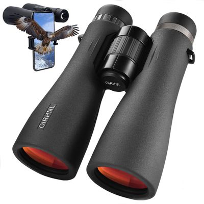 12x50 HD Binoculars for Adults, High Powered with Upgraded Phone Adapter, Clear Low Light Vision, IPX7 Waterproof & Lightweight for Bird Watching, Hunting, Outdoor Travel (12x50)
