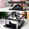 360 Degree 3D Holographic Display Stands Projector, Stable Performance with Bright Screens for Mobile Smartphone Hologram, Ideal for Entertainment. (Cylindrical Style view 3