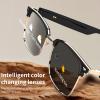 Smart Bluetooth Glasses for Women Men, Remote Shooting, Open Ear Sound Mic & Speakers, Magnetic Charging, Color-Changing Polaized Sunglasses Lenses view 3