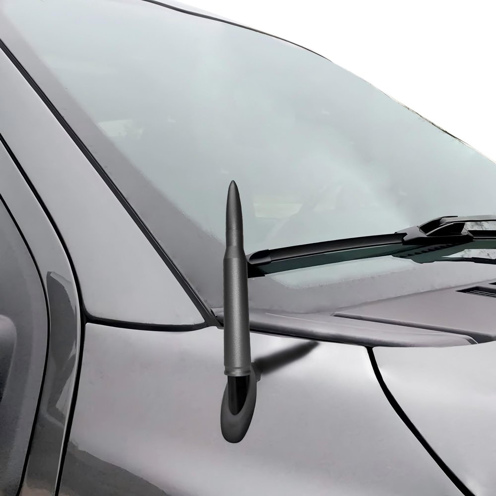 Bullet Antenna Replacement Ford F150 F250 F350 Universal Jeep Wrangler Toyota Tundra (Black Frosted Texture, 5.5 inches)