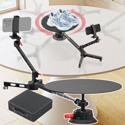 aromaoveite 360 Degree Spinner | Pro Photography Turntable | Rotating Camera Slider| Spinning Photo Video Booth+Suction Cup Base | Spin Platform for Product Videos & Commercial Shoots,Black