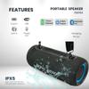 ROYAL AUDIO RAS02 Wireless Portable Bluetooth Speaker with IPX5 Waterproof Design, Bassboom Stereo Sound, TWS Pairing, 7 Hours Playtime, RGB Lights and FM Radio for Home and Outdoor Use (Black) view 2