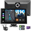Portable Carplay Screen for Car, 9" Car Stereo Wireless CarPlay & Android Auto Touch Screen,4K Dash Cam/1080P Backup Camera/GPS Navigation/Mirror Link/Bluetooth//FM/Siri view 1