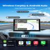 Portable Carplay Screen for Car, 9" Car Stereo Wireless CarPlay & Android Auto Touch Screen,4K Dash Cam/1080P Backup Camera/GPS Navigation/Mirror Link/Bluetooth//FM/Siri view 4