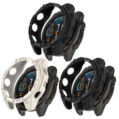 3 Pack Cases Compatible with Garmin Tactix 8 AMOLED Case, TPU Protective Cases Cover Protector Shell Bumper (Black/Black/Beige, Garmin Tactix 8 AMOLED 47mm)