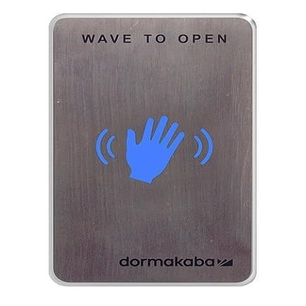 910TC-SS Touchless Wave to Open Switch with Waving Hand Icon, Stainless Steel