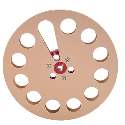 1/4 7 Inch Empty Aluminum Alloy Take Up Reel to Reel Small Hub, 11 Holes Empty Tape Reel for Nab, Long Play Analog Recording Tape (Gold)