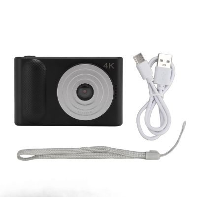 4K Digital Camera 48MP HD 16X Digital Zoom Autofocus Portable Pocket Micro SLR Camera with 2.4 Inch TFT Screen for Travel Photography Vlogging Digital Camera White (Black)