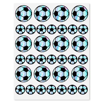 Mobiusea Creation 660 Pcs Holographic Soccer Stickers - Waterproof Sports Ball Stickers for Scrapbooking, Soccer Water Bottle Sticker, Party Decoration, and Party Favor Sports Sticker